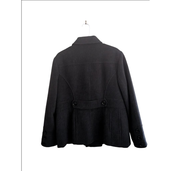 Women's St. John's Bay Cashmere Wool Blend Charcoal Pea Coat L - Picture 3 of 7